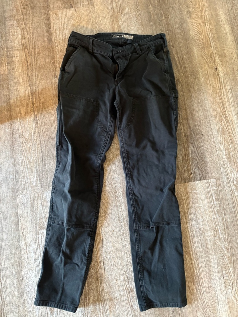 Women's Straight-Leg Black Utility Pants